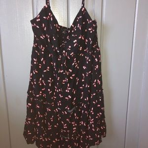 Cute dress black with pink flowers